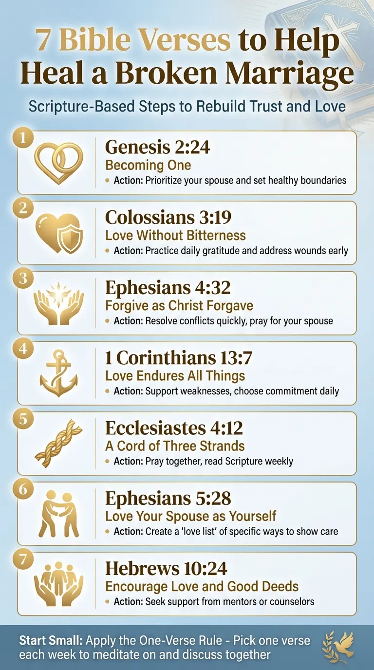 7 Bible Verses to Heal a Broken Marriage - Quick Reference Guide
