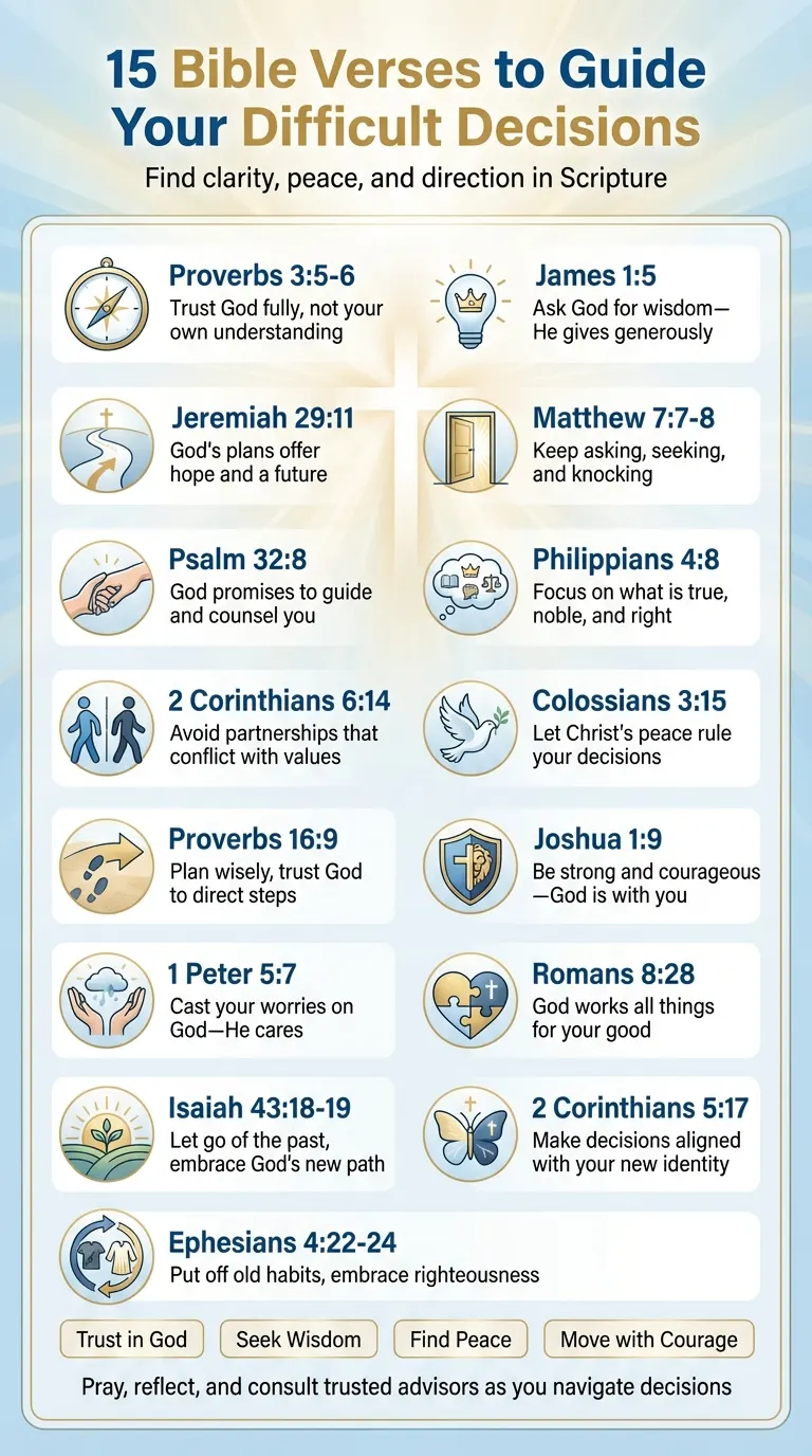 15 Bible Verses for Difficult Decisions: Quick Reference Guide