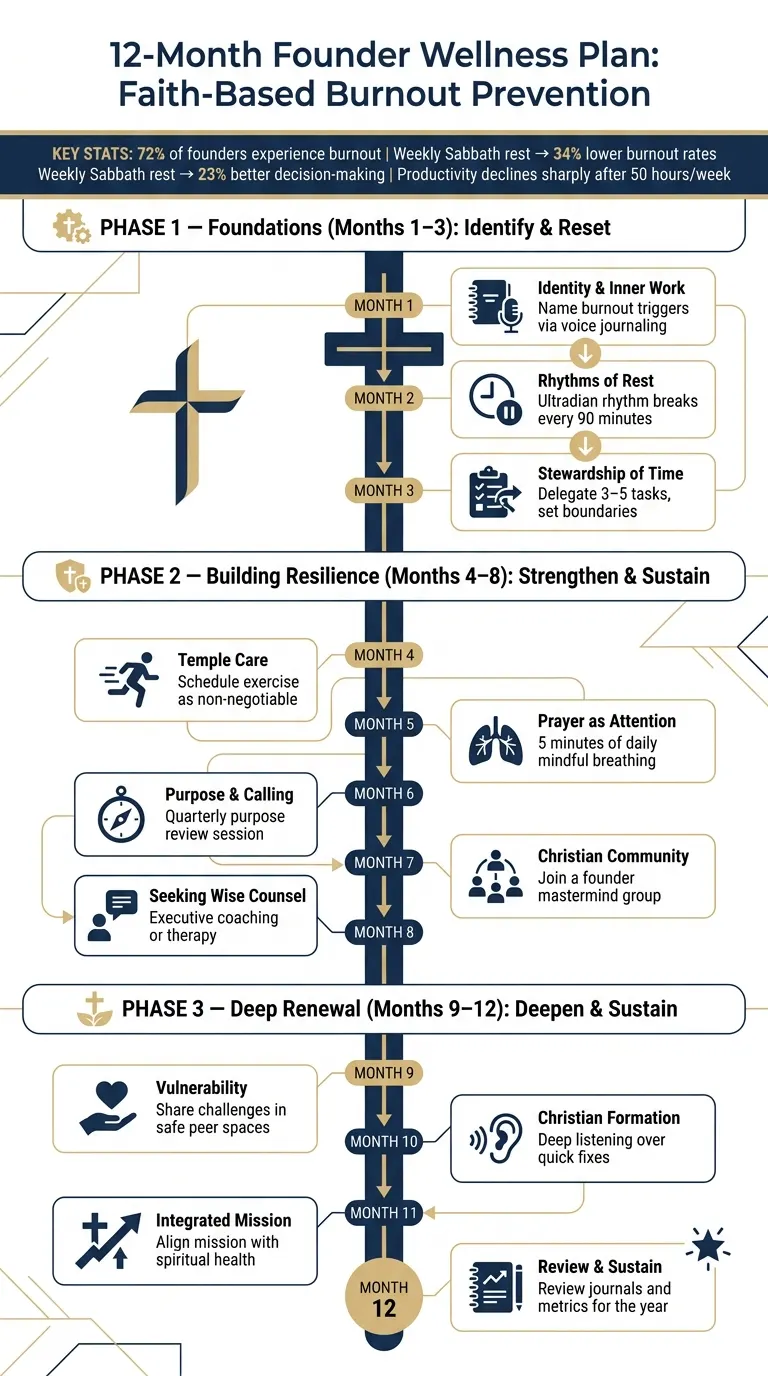 12-Month Founder Wellness Plan: Faith-Based Burnout Prevention