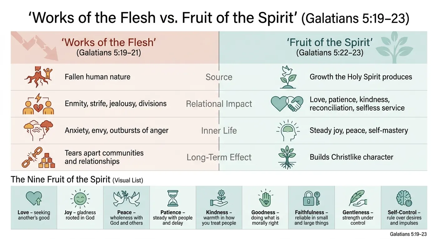 Works of the Flesh vs. Fruit of the Spirit: A Visual Guide