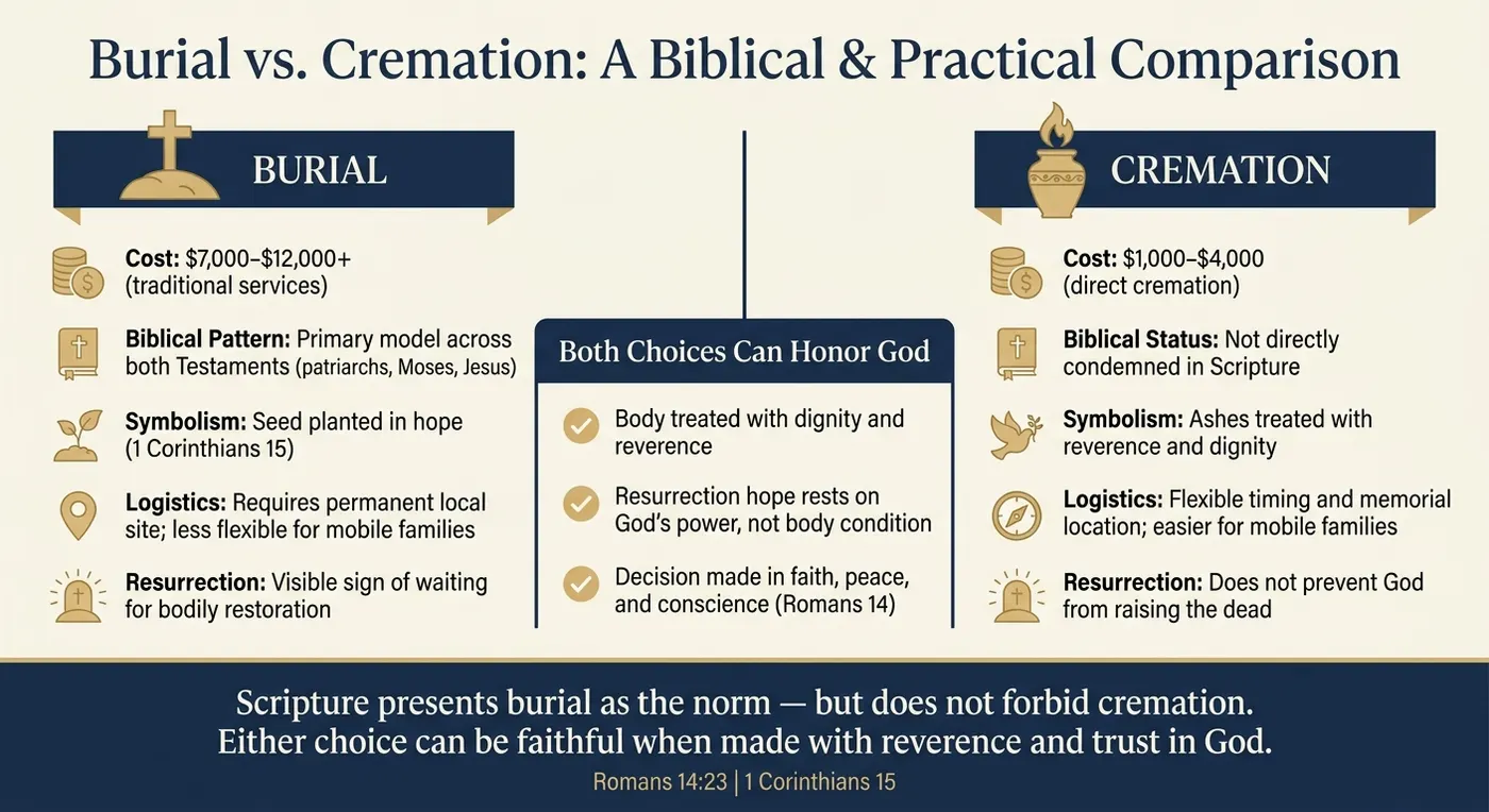 Burial vs. Cremation: A Biblical & Practical Comparison