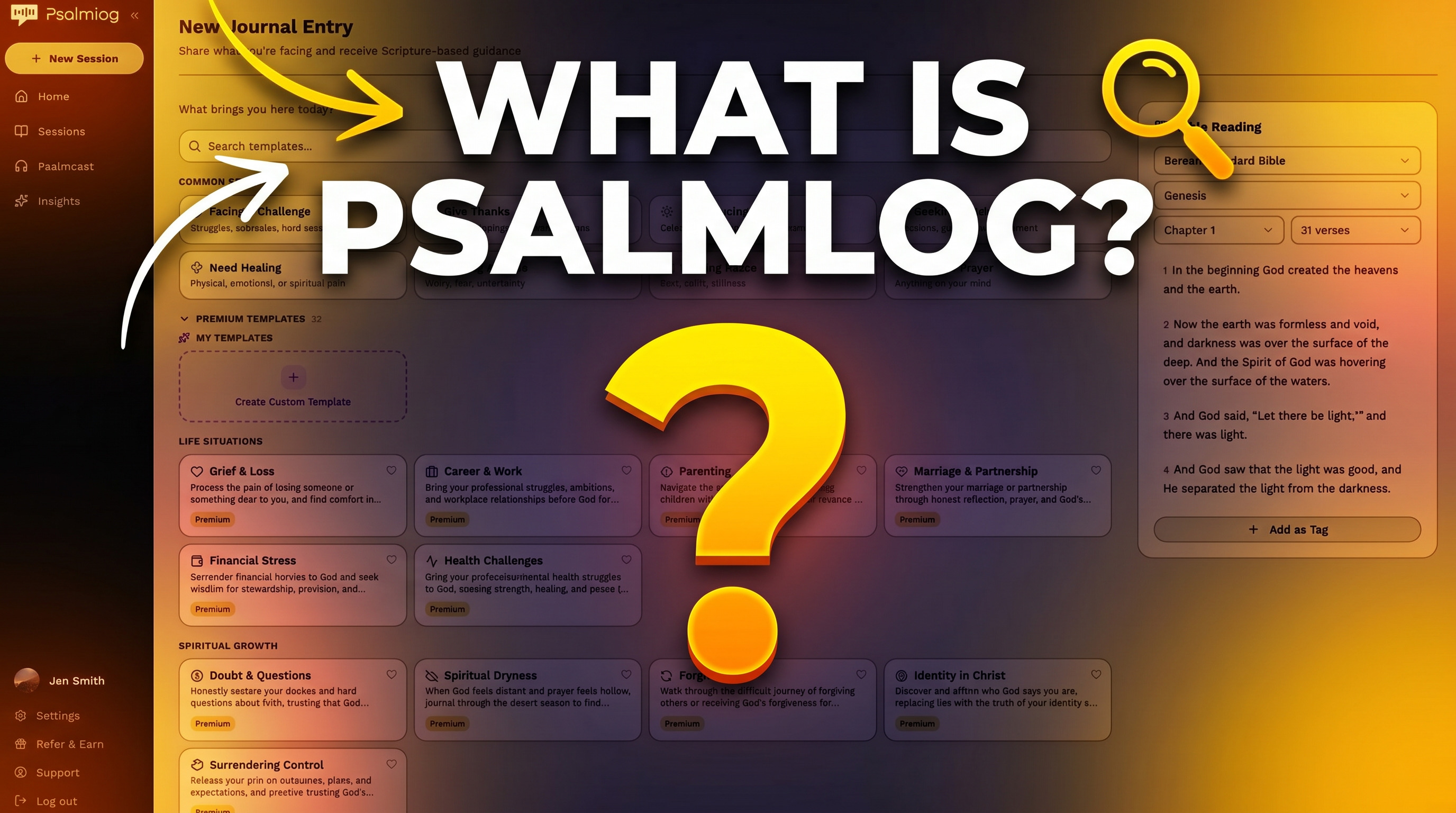 Psalmlog product walkthrough
